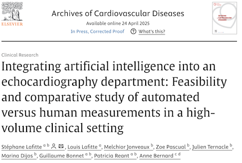Integrating AI into an Echocardiography Department