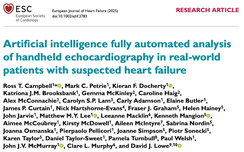 Heart Failure Diagnosis With AI Handheld Echo